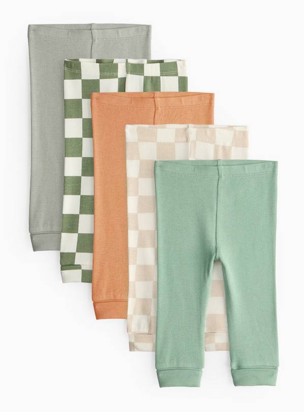Palm Beach Ribbed 5 Pack Leggings 9-12 months